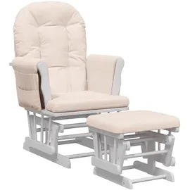 vidaXL Schaukelsessel mit Hocker Stoff 70 x 90 x 80 cm Hellrosa