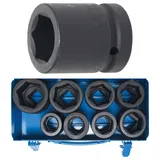 BGS Kraft-Steckschlüssel-Einsatz-Satz Sechskant Antrieb Innenvierkant 25 mm (1") SW 27 - 50 mm 8 teilig