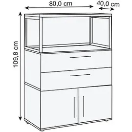 Hammerbacher Flexwall Aktenschrank 80 x 40 x 109,8 cm weiß