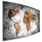 BM Funk Quarz Wanduhr Funkwanduhr Funkwanduhren Funkuhr Funkuhren kein Ticken lautlos geräuschlos leise modern ohne Tickgeräusche groß XXL Wohnzimmer Küche Digital Art Abstrakt 7829-3a