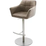 DeLife Barstuhl Yulo-Flex Drehfuß höhenverstellbar Edelstahl Vintage Taupe