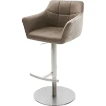 DeLife Barstuhl Yulo-Flex Drehfuß höhenverstellbar Edelstahl Vintage Taupe