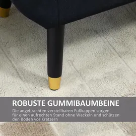Homcom Luxus Sitzbank mit Stauraum Armlehnen Polsterbank mit Samtoptik, Sitztruhe mit Holzbeine, Truhenbank für Wohnzimmer Schlafzimmer Flur 107 x 42 x 65 cm,