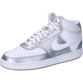 Nike Court Vision Mid-Top Sneaker Damen 108 white/metallic silver 38.5