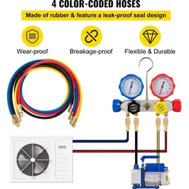 Vevor AC Vakuumpumpe Unterdruckpumpe Set 4,8 CFM 5PA 0–800PSI HVAC mit Koffer
