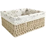 Pcscevcr Rattan-Aufbewahrungskorb, Weidenkörbe mit herausnehmbaren Einsätzen, Serviertabletts, Korb für Badezimmer, Küche, Zuhause, Schreibtisch, Regaldekoration (Beige, M)