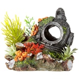 Nobby Aqua Ornaments Helm und Pflanzen, 13,5 x 11 x 12 cm, 1 Stück