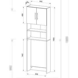 VCM WC Toilette Überbauschrank Totas