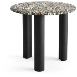 Arper Ghia Beistelltisch, rund, schwarz / terrazzo dunkel #7012