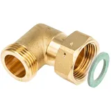 tecuro Winkel 90°, 1 Zoll Ag x Überwurfmutter 1 Zoll (flachdichtend), - Ms-blank Cw617n