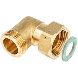 tecuro Winkel 90°, 1 Zoll Ag x Überwurfmutter 1 Zoll (flachdichtend), - Ms-blank Cw617n