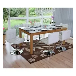 Mendler 2er-Set Esszimmerstuhl Drehstuhl Stuhl Kavala Kunstleder Chrom ~ weiß