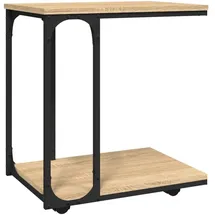 vidaXL Beistelltisch mit Rollen Braun Eiche 50 x 35 x 55,5 cm
