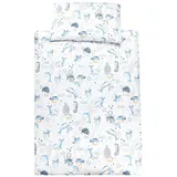 TupTam Kinder Bettwäsche Set Babybettwäsche Bettbezug 100 x 135 120 x 90 Kissenbezug 40 x 60 Jungen Mädchen 2-TLG, Blau, Größe: 120x90 cm