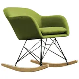 KAWOLA Schaukelstuhl Stella Schaukelsessel Esszimmerstuhl Stoff grün/lime