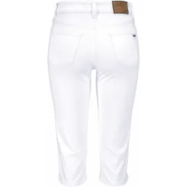 Arizona Caprijeans "mit Schlitz am Saum", Damen, Gr. 54, N-Gr, weiß, Denim/Jeans, Obermaterial: 98% Baumwolle, 2% Elasthan, clean, Basic, schmal, Jeans, schmale Passform, mit stylischen Nieten, hohe Taille
