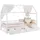 Homestyle4u Hausbett 2522 90 x 200 cm Kiefer massiv weiß