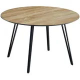 Livetastic Esstisch, Eiche, Metall, Holzwerkstoff, rund, Flachrohr, 120x75x120 cm, Esszimmer, Tische, Esstische, Esstische rund