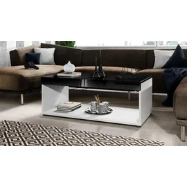 Vladon Couchtisch, Schwarz Hochglanz, Holzwerkstoff, 104x40.5x58 cm, Wohnzimmer, Wohnzimmertische, Couchtische