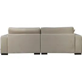 Home Affaire 2-Sitzer HOME AFFAIRE "Skara", beige (dunkelbeige), B:220cm H:86cm T:100cm, 100% Polyester, Sofas, Lounge-Sofa mit Federkernpolsterung, in vielen Bezugsvarianten