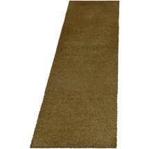 KADIMA DESIGN Teppich Hochflor SPREE in Gold, einfarbig, 80 x 250 cm