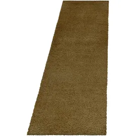 KADIMA DESIGN Teppich Hochflor SPREE in Gold, einfarbig, 80 x 250 cm