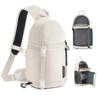 K&F CONCEPT Kamera-Umhängetasche, Wasserdichte Kameratasche, Fotografie tägliche Reise Camera Bag,Taschen Fotografen Foto-Rucksack,Weiß