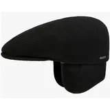 Stetson Flat Cap Kent Wool Kaschmir Ivy Cap Earflaps mit Ohrenklappen schwarz 63/XXL