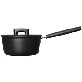 Fiskars Hard Face Stieltopf mit Deckel, Ø Kochtopf 18 L, Pfanne Schwarz