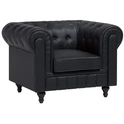 Sessel CHESTERFIELD Kunstleder Schwarz