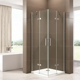 Bernstein EX809 Eckdusche mit Drehtür links 100 x 195 cm transparent ESG-Sicherheitsglas
