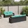 vidaXL Gartensofa-Set mit Kissen, schwarzes Polyrattan