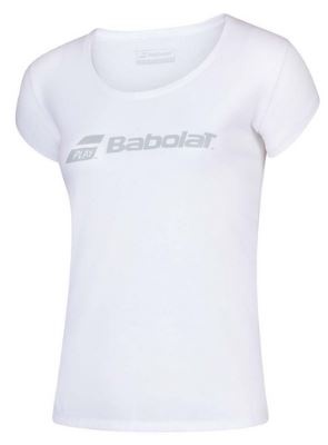 white | XS - Babolat - EXERCISE Babolat Tee - Damen (2020)