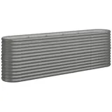 vidaXL Hochbeet Pulverbeschichteter Stahl 224x40x68 cm Grau