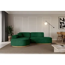 altdecor Ecksofa Ottomane Links MARI-L1-v2 - 243x171x83 cm Dunkelgrün Velours