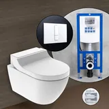 Geberit AquaClean Tuma Comfort Komplett-SET Dusch-WC mit neeos Vorwandelement,, 146290111+16791WH#SET, Comfort