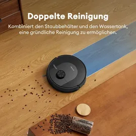 Ultenic Staubsaugerroboter mit Wischfunktion,150min Laufzeit,420W/5000pa,automatisches Aufladen,Sprachsteuerun ,LiDAR Lasernavigation,55db - Schwarz
