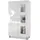 Vladon Standvitrine Denjo 71 x 129 x 35 cm Weiß matt/Weiß Hochglanz