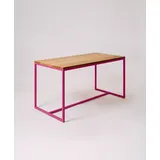 KAWENTSMANN Esstisch TALON Massivholztisch mit pulverbeschichtetem Stahlgestell (Tisch), aus massiver Eiche, mit Stahlgestell, Made in Germany, RAL-Farben rosa 180 cm x 76 cm x 90 cm