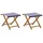vidaXL Liegestuhl 2 pcs Massives Eukalyptus Holz 2 St. blau/weiß