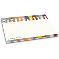 Be Lama - Schreibtischunterlage Alpaka-Motiv bunt kariert fröhlich Papier Schreibunterlage Papierunterlage DIN A2 40 Blatt