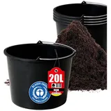 BigDean Baueimer 20 l 5er Set schwarz
