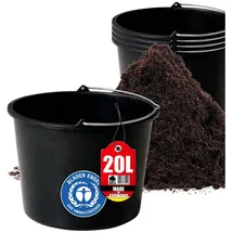 BigDean Baueimer 20 l 5er Set schwarz
