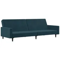 vidaXL Schlafsofa 2-Sitzer Blau Samt