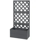 [en.casa] Pflanzkasten mit Spalier Amstelveen 135 x 65 x 30 cm Grau