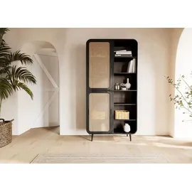 MASSIVMOEBEL24.DE Schrank Mango 100x40x200 dunkelgrau lackiert VALENCIA 216