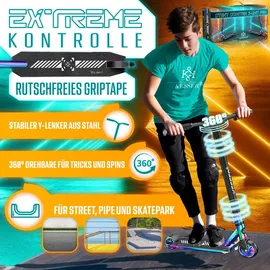Kesser KESSER® Stunt Scooter X-Limit-Pro 360° Lenkung Funscooter Stuntscooter mit Ständer ABEC 9 Kugellagern, 110 mm PolyurethanRäder , Kickscooter Tretroller Cityroller Trick Roller für Kinder Erwachsene