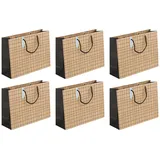 Clairefontaine 6x Geschenktasche aus Kraftpapier, 37,3x11,8x27,5cm braun 28794-6C