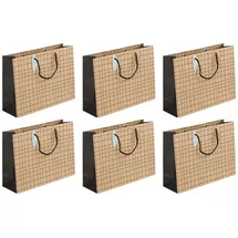 Clairefontaine 6x Geschenktasche aus Kraftpapier, 37,3x11,8x27,5cm braun 28794-6C