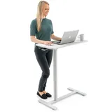 Tatkraft Relax Airlift Pneumatischer Sitz-Steh Laptoptisch mit Rädern, Höhenverstellbar 74-115 cm Mühelose Gaslift-Regelung, große Tischplatte Geeignet bis 19” Laptops mit Maus, Robust und Stilvoll
